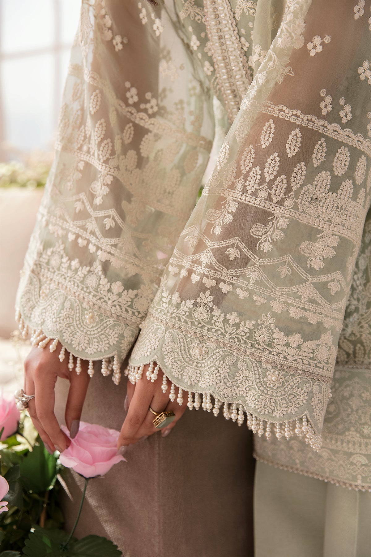 EMBROIDERED CHIFFON CH11-01 STITCHED