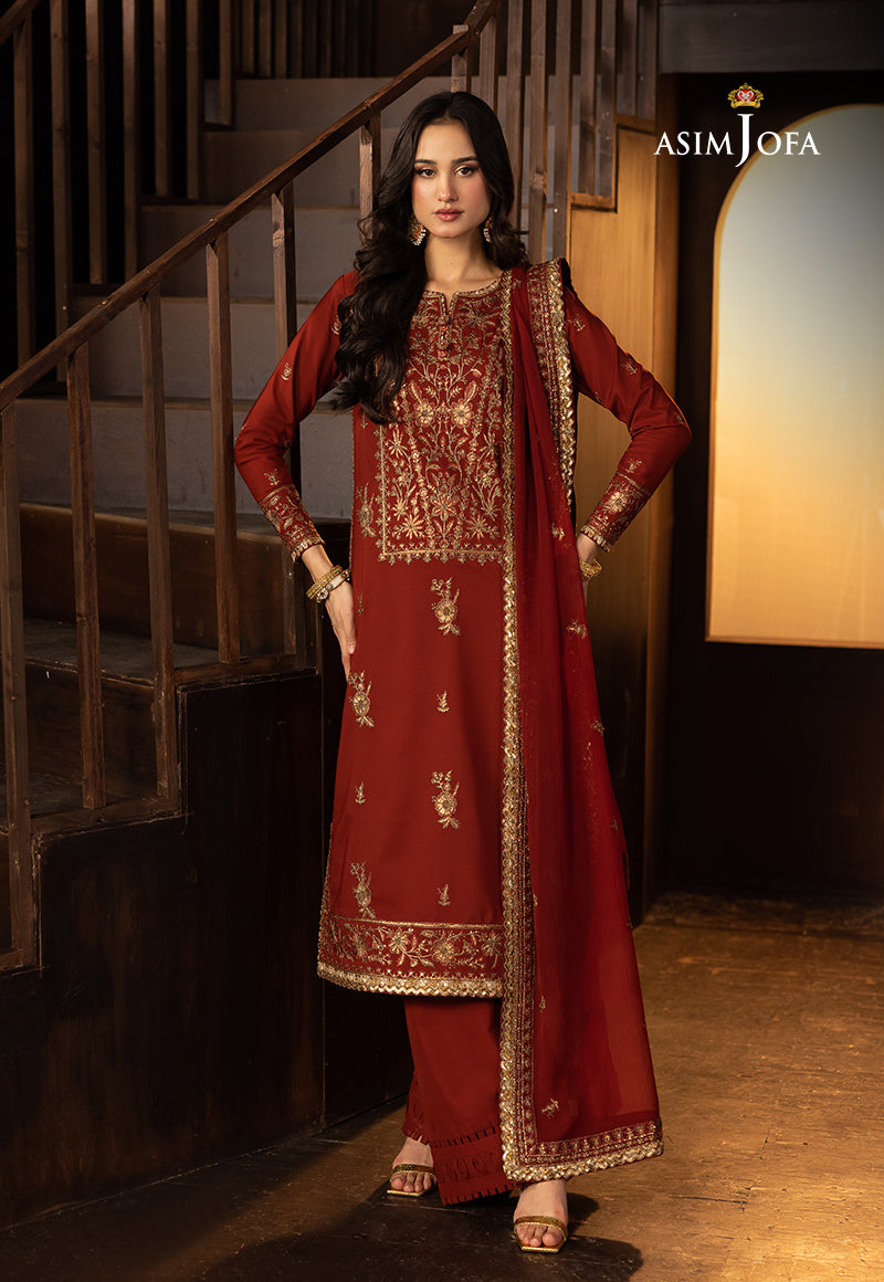 AJLLF-18 Embroidered Silk 3 Pcs