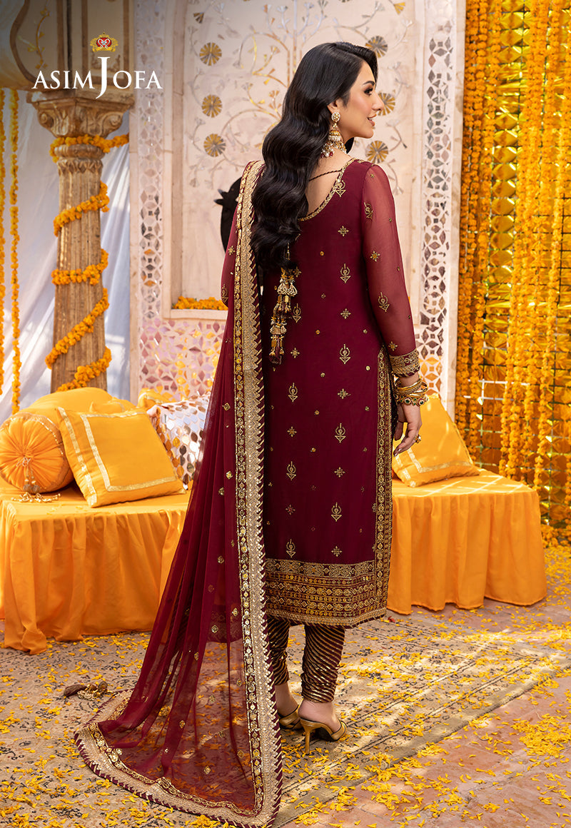 AJDAP-20 EMBROIDERED CHIFFON STITCHED 3 PCS
