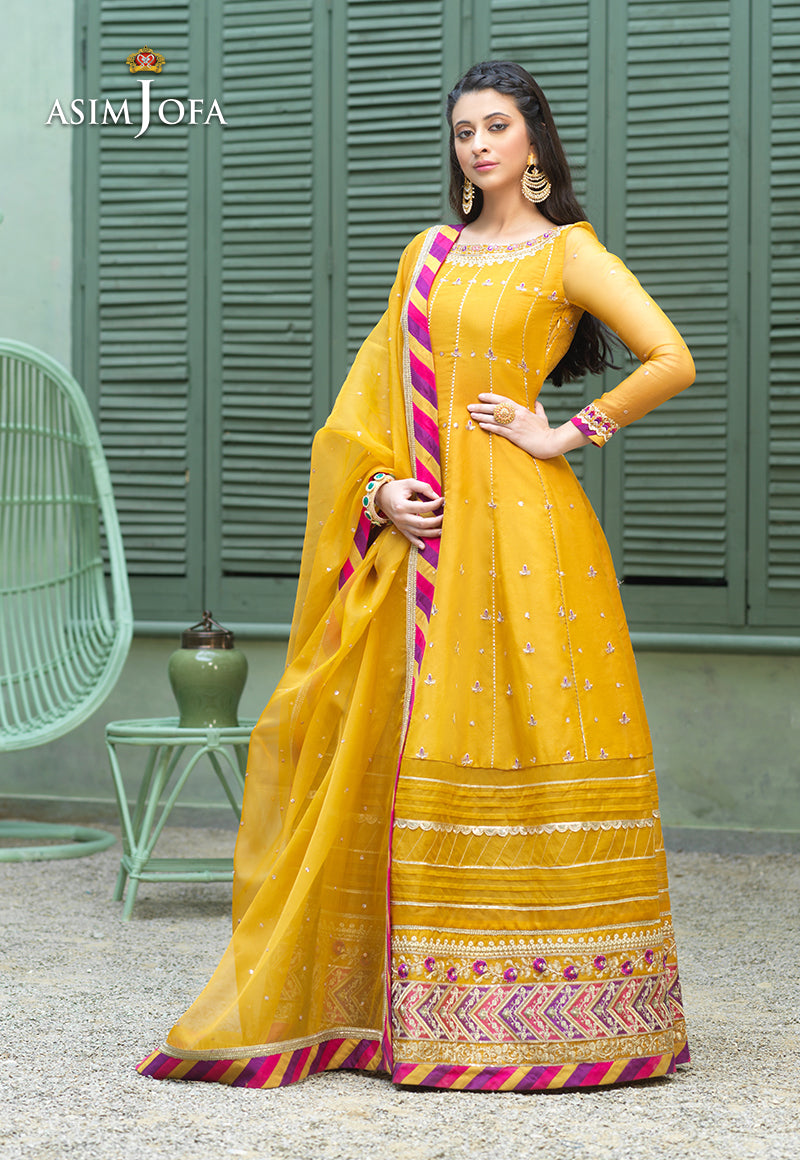 AJFCD-42 EMBROIDERED ORGANZA STITCHED 3 PCS