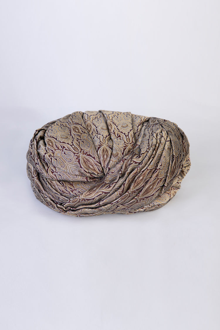 Gold & Maroon Turban - AL-TB-072