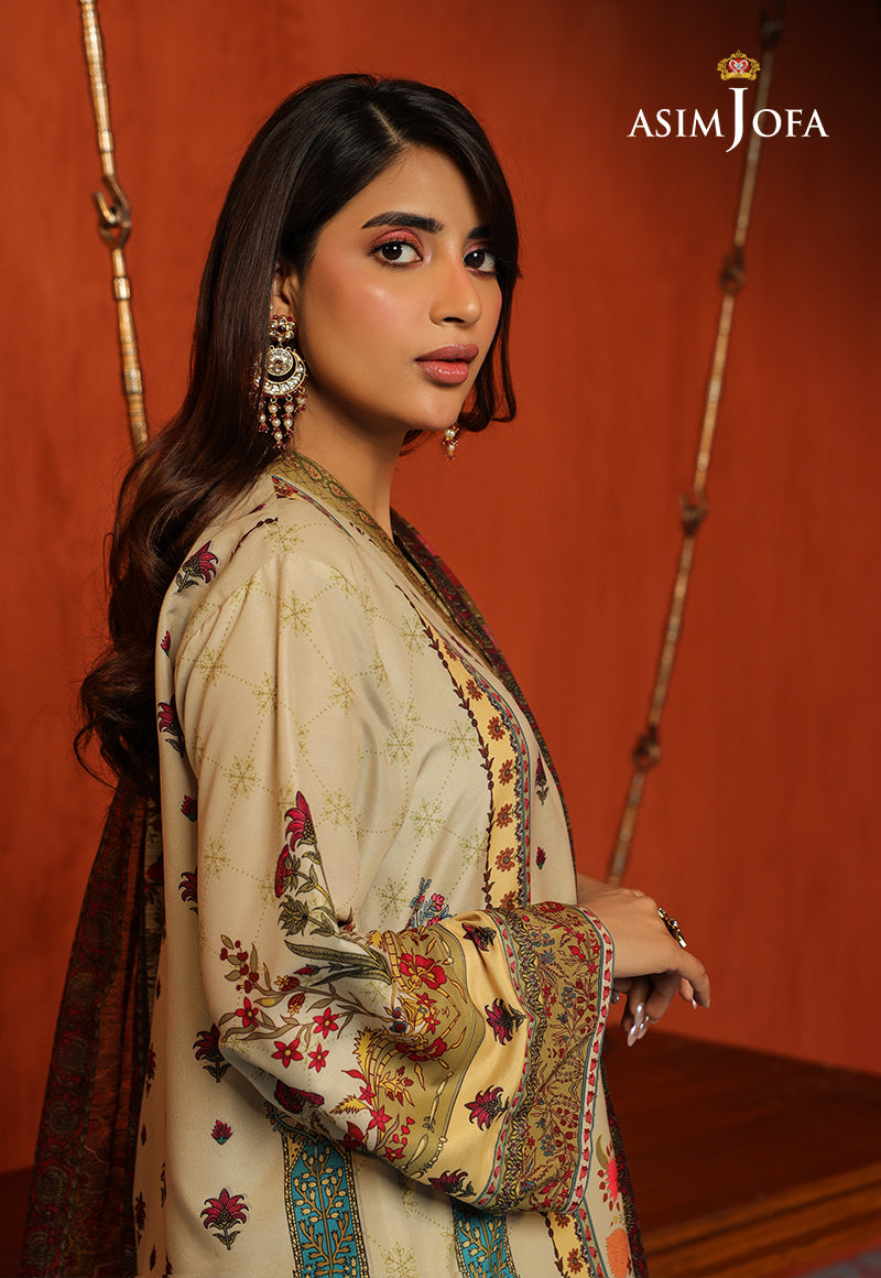 Ajso-92 Unstitched 2 Pcs Shirt Dupatta