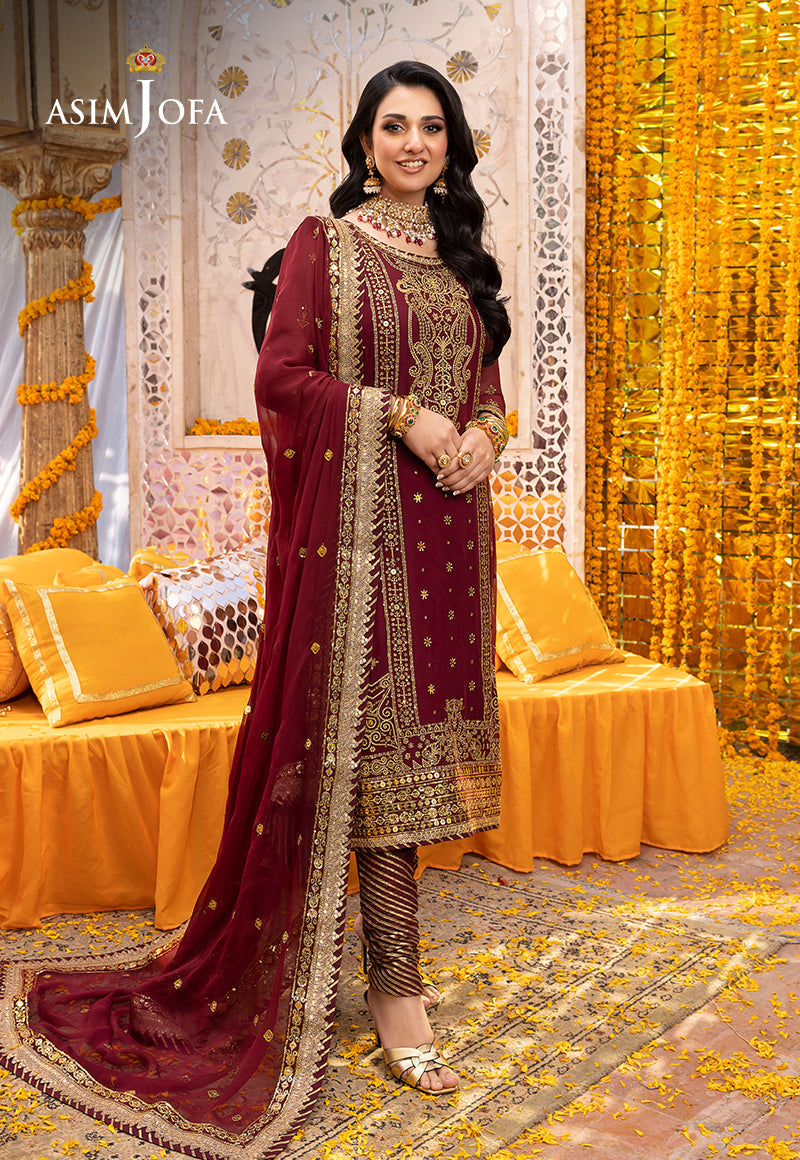 AJDAP-20 EMBROIDERED CHIFFON STITCHED 3 PCS