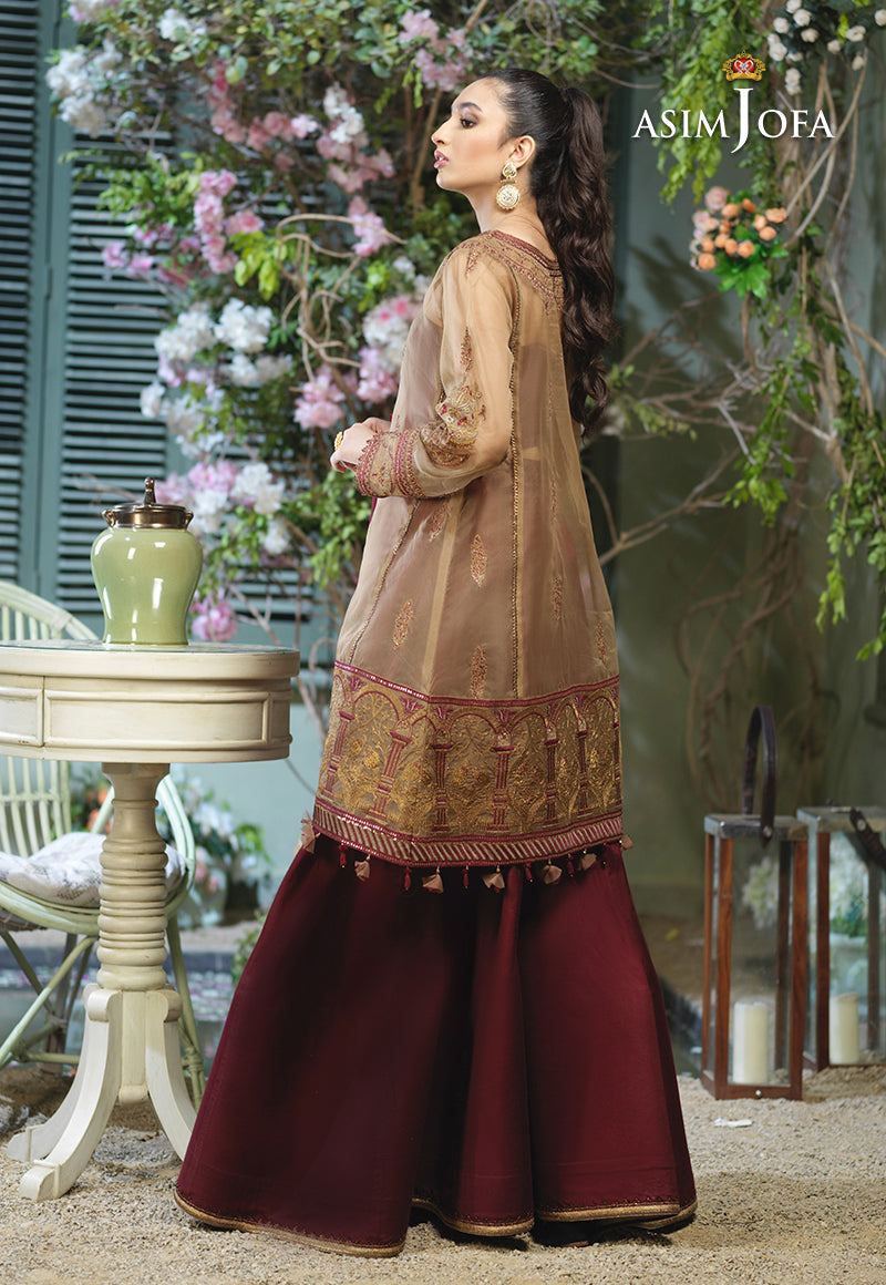 AJFC-47 EMBROIDERED ORGANZA 3 PCS
