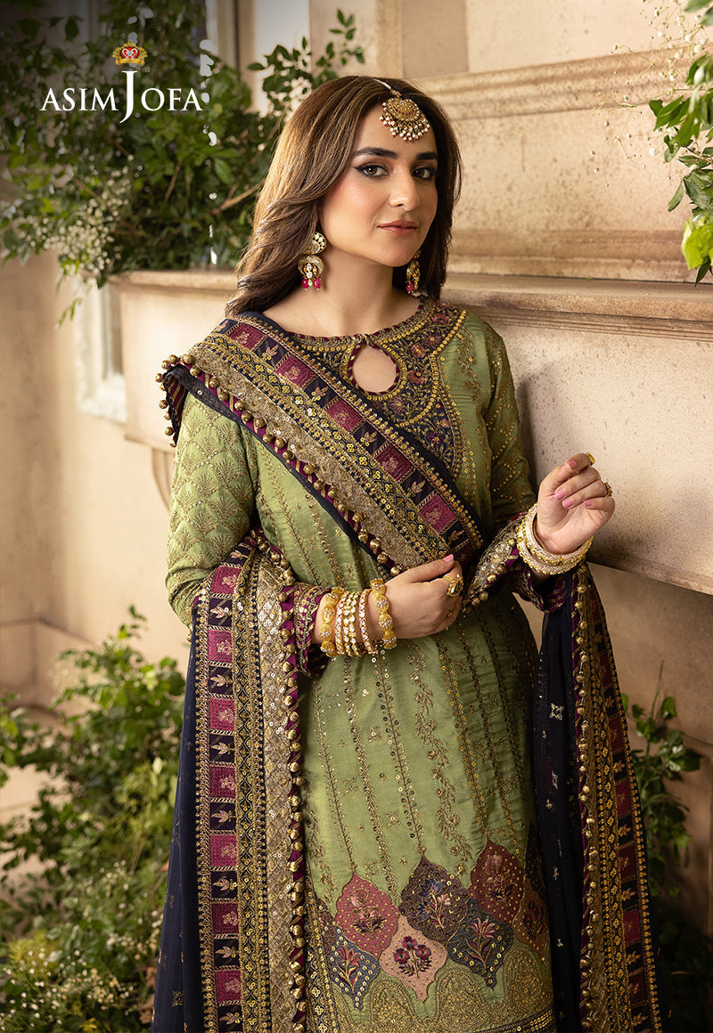 AJNB-12 EMBROIDERED VISCOSE RAW SILK 3 PCS