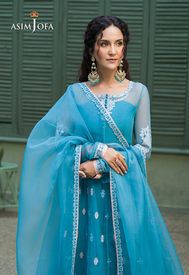 AJFC-43 EMBROIDERED ORGANZA 3 PCS