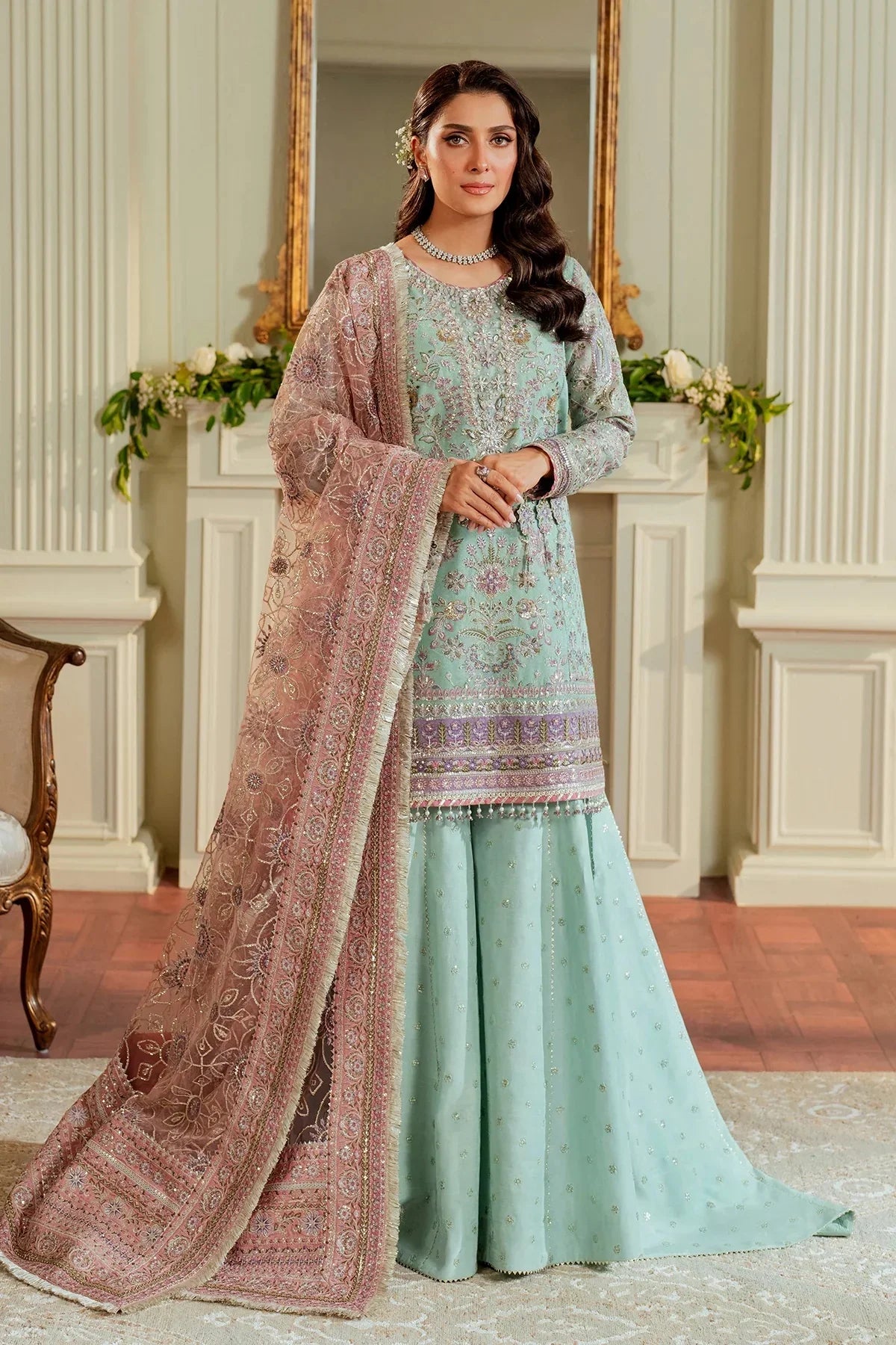 Baroque BQU-Ch13-08 Luxury Pure Chiffon Embroidered 3 Piece Unstitched PA-137