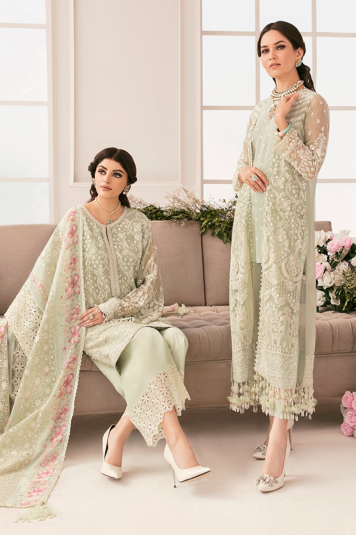 EMBROIDERED CHIFFON CH11-01 STITCHED