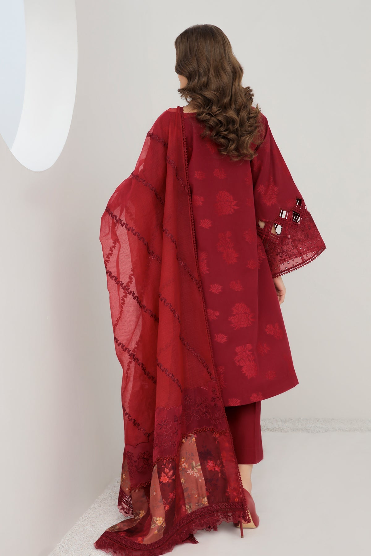 EMBROIDERED JACQUARD LAWN UF-300