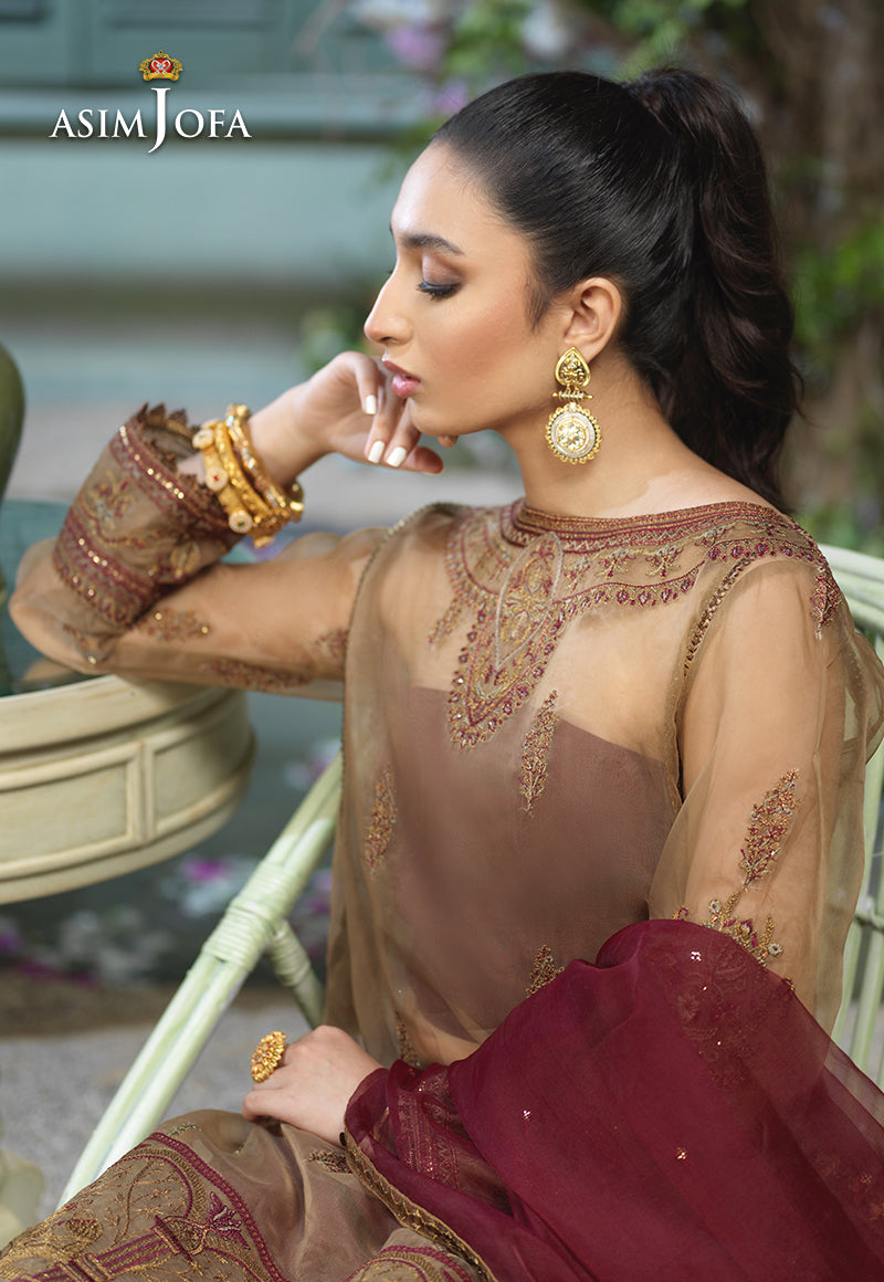 AJFC-47 EMBROIDERED ORGANZA 3 PCS