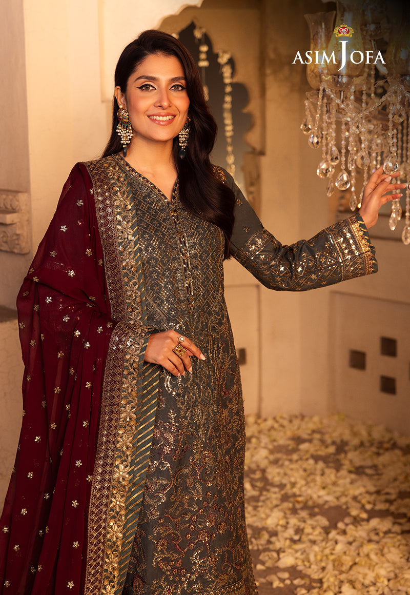 AJSH-07 EMBROIDERED RAW SILK 3 PCS