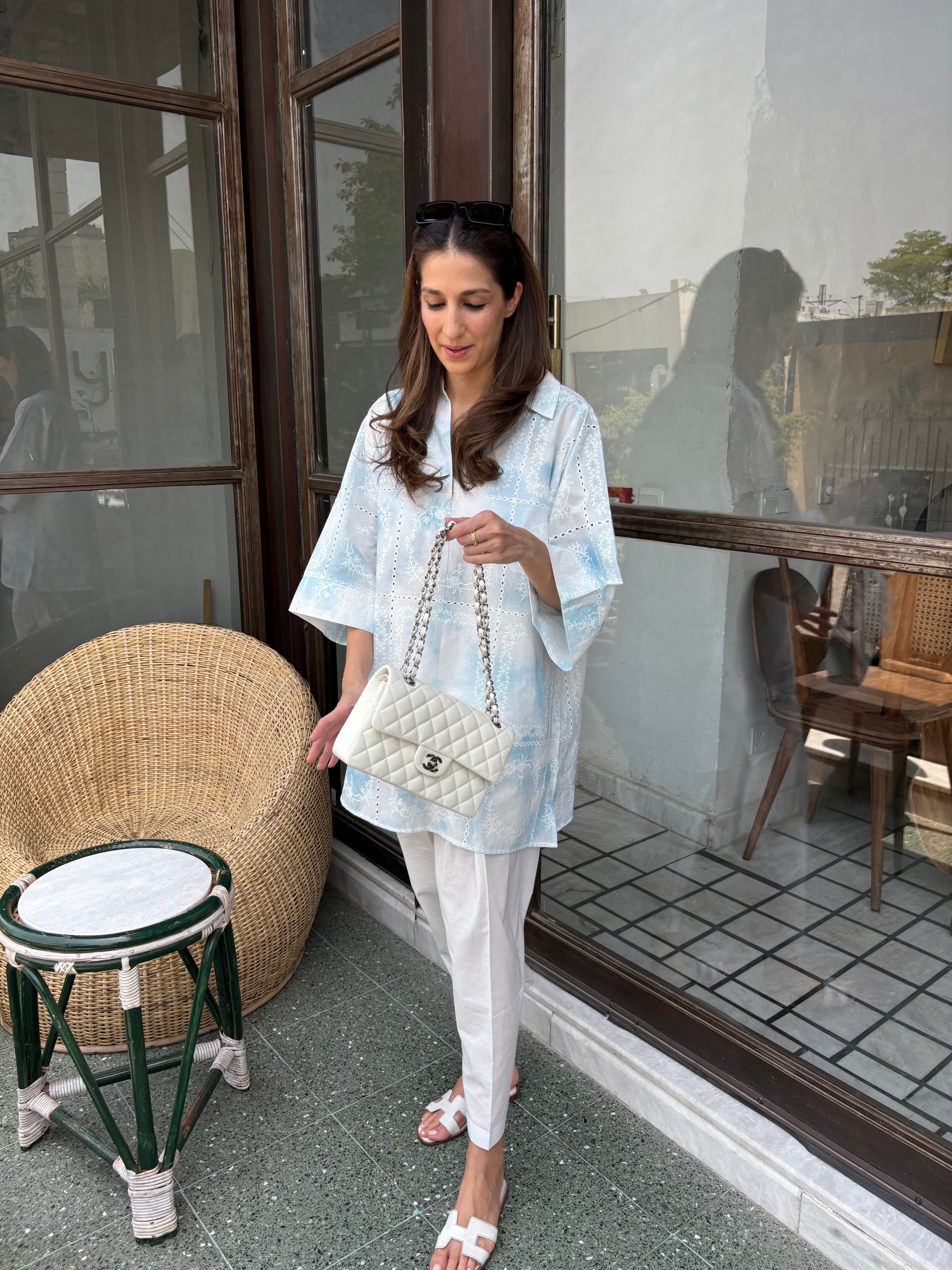 Blue Tie & Dye Chikankari Toby