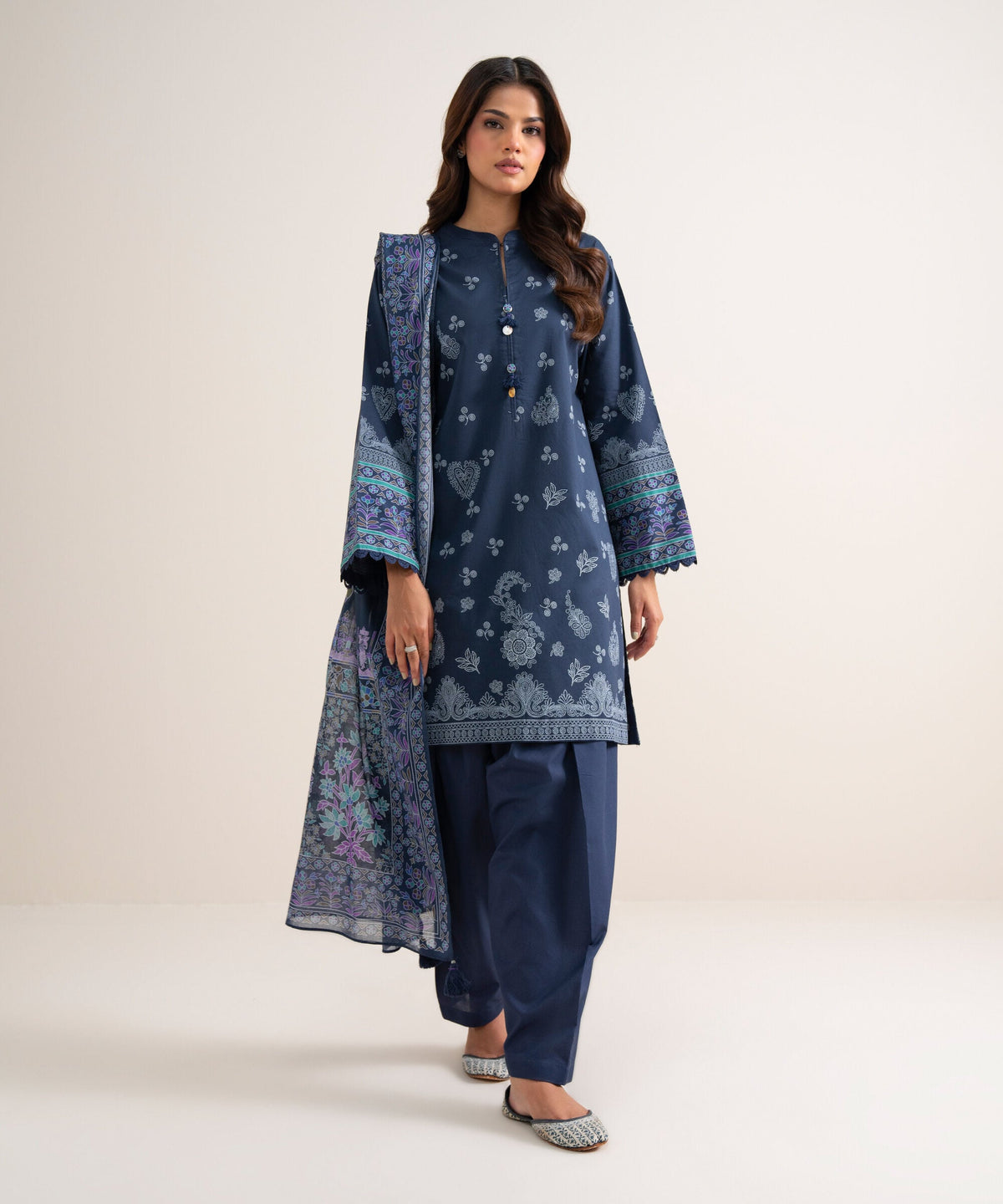 3 Piece - Printed Lawn Suit 0U3PDYS26V89
