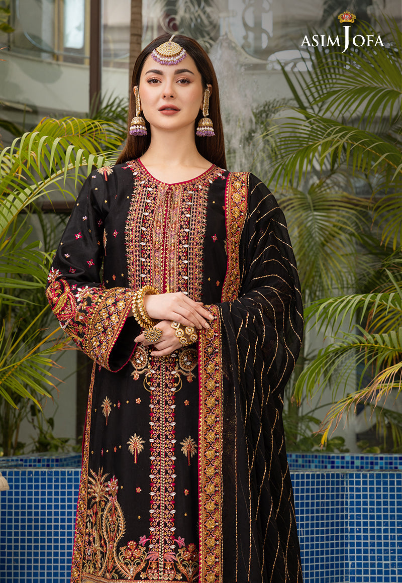 AJHJ-19 EMBROIDERED VISCOSE RAW SILK 3 PCS
