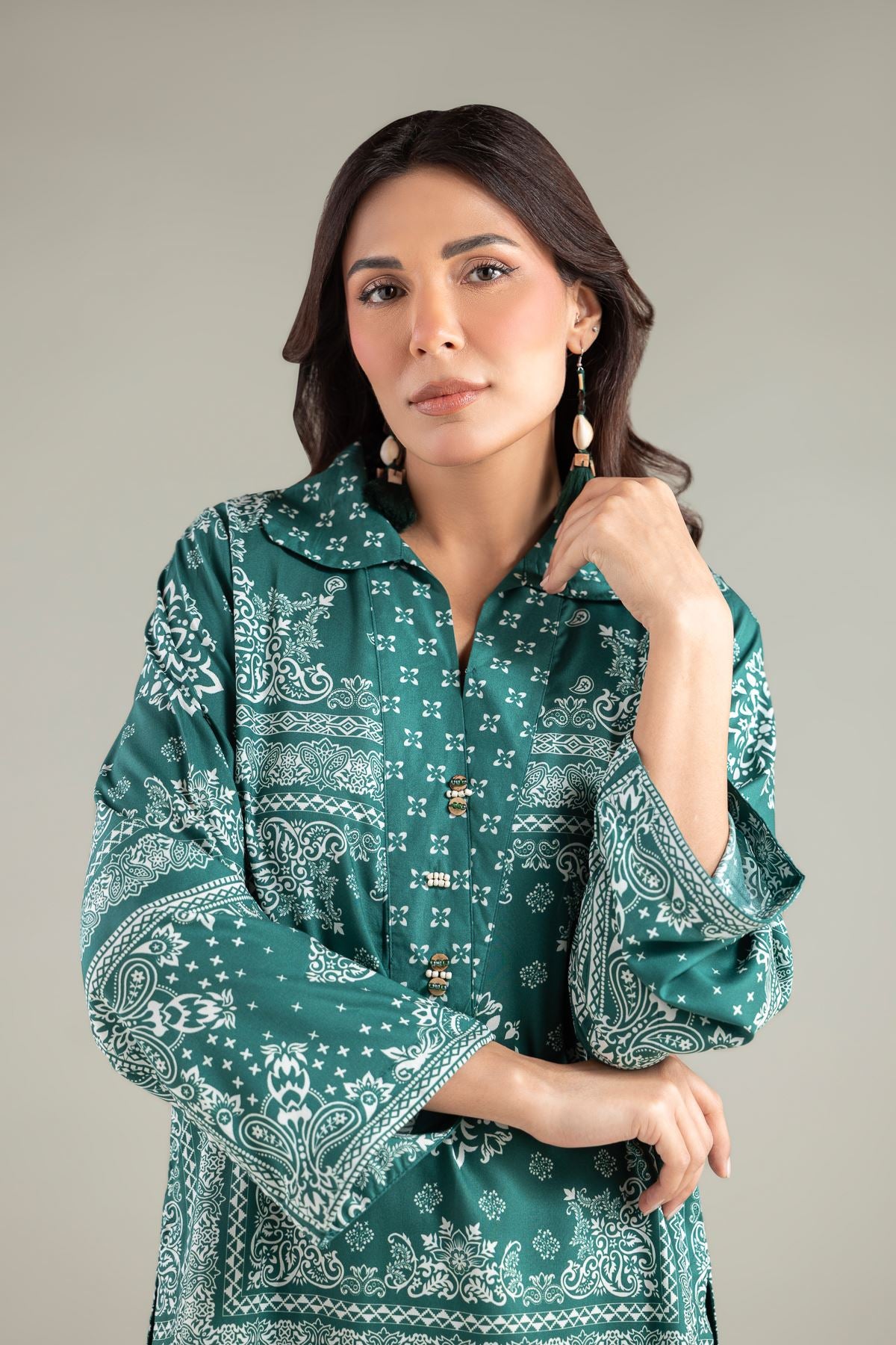 Geometric Wing-Collar Kurta
