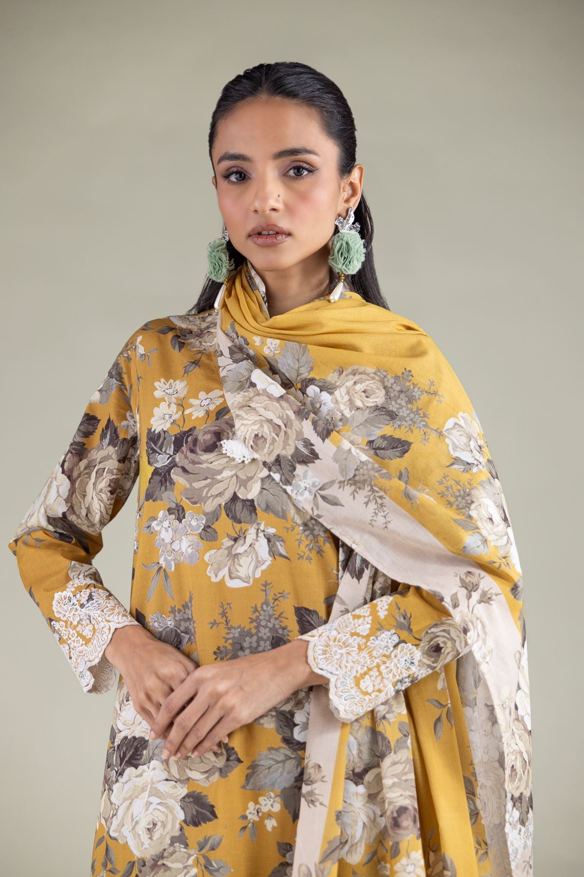 Floral Draped Dupatta