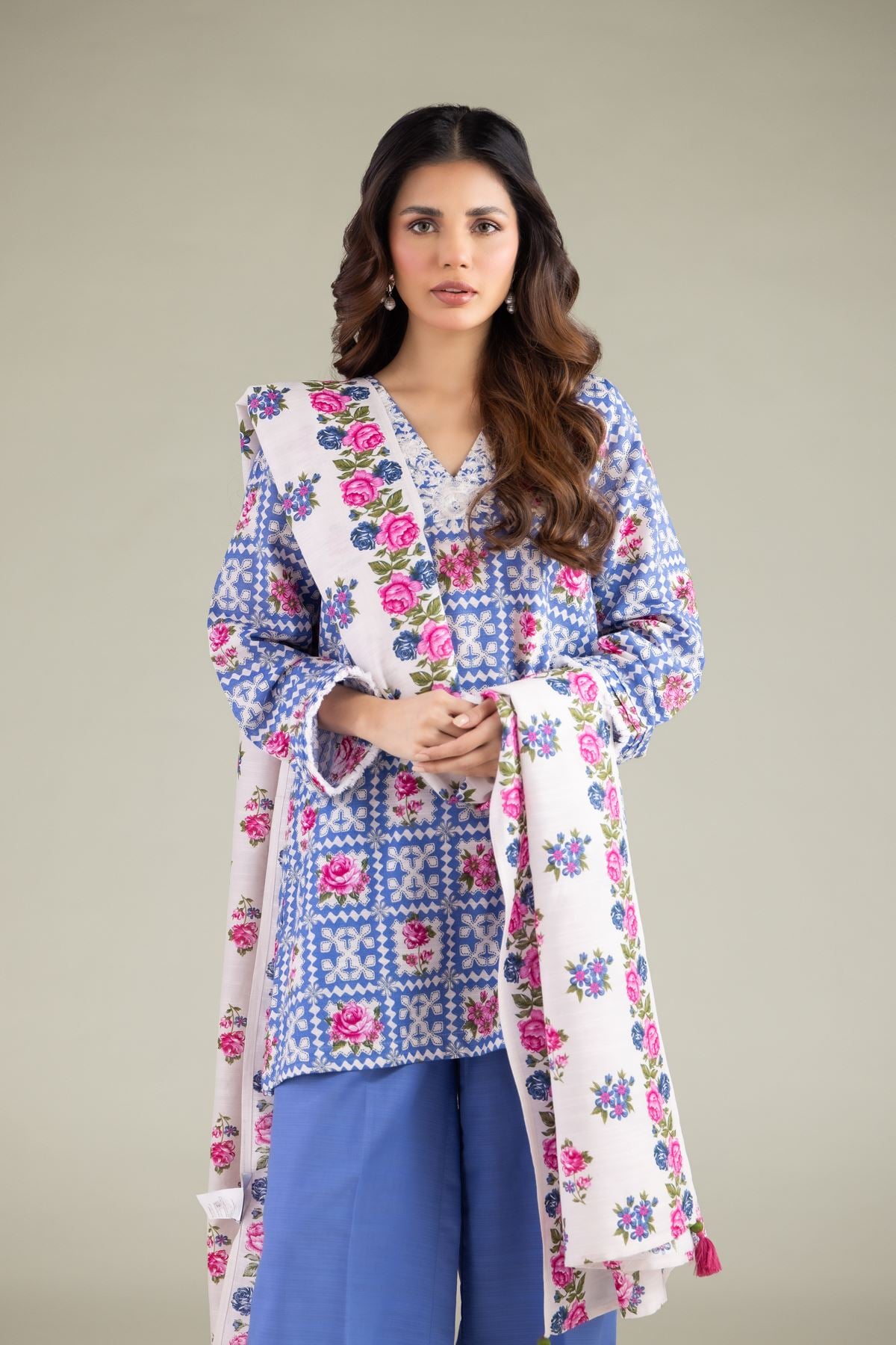 Geometric V-Neck Kurta