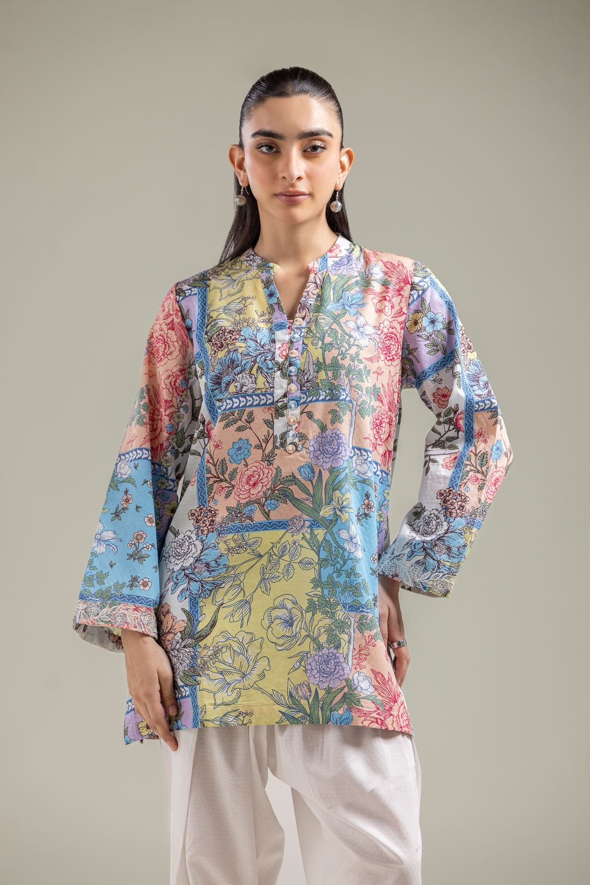 Button-Down Cotton Kurta