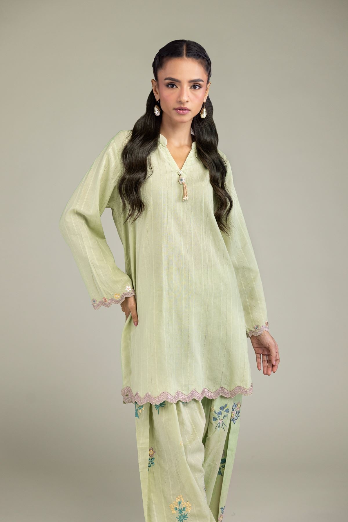 Cotton Band-Collar Kurta