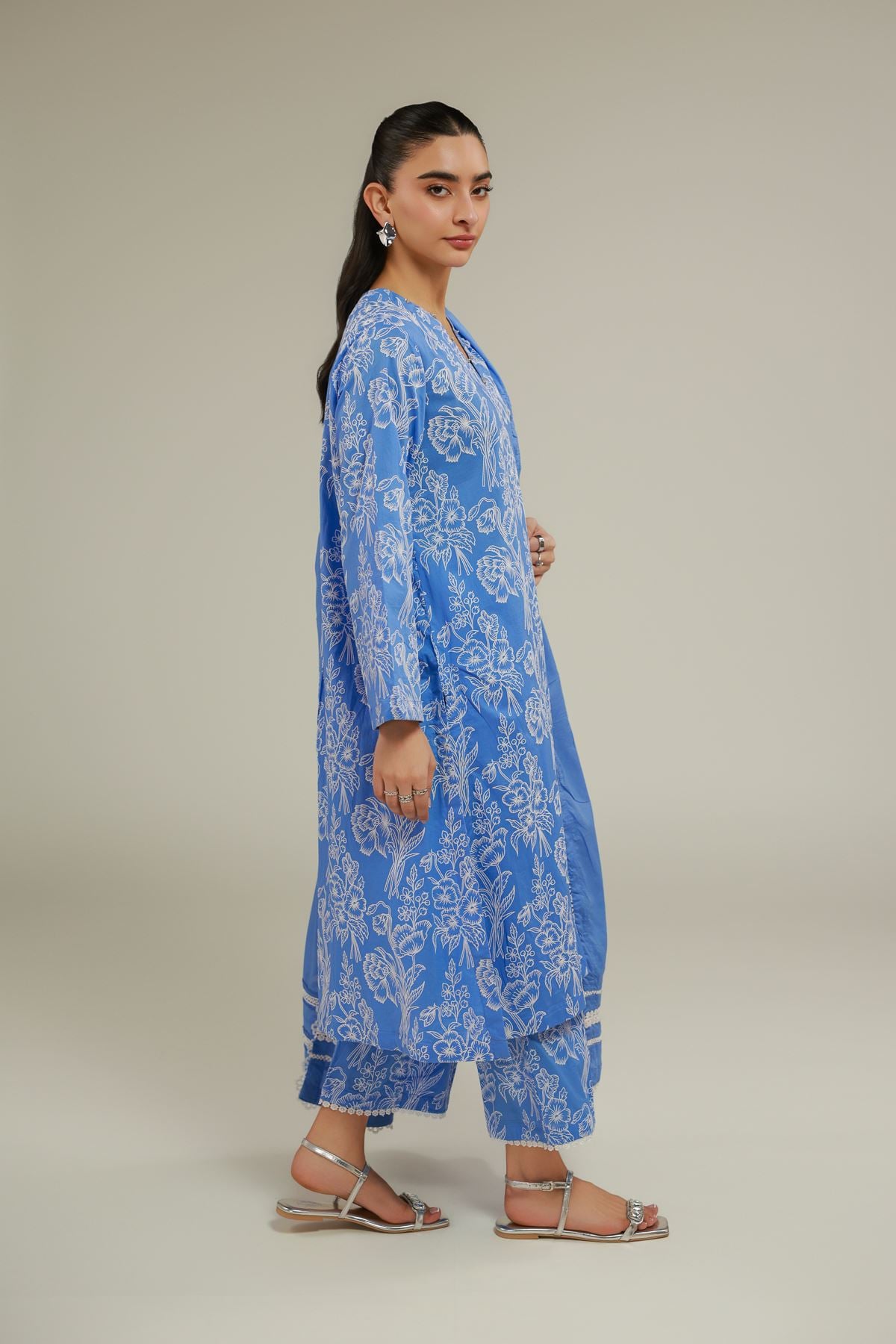 Blue Floral Pants