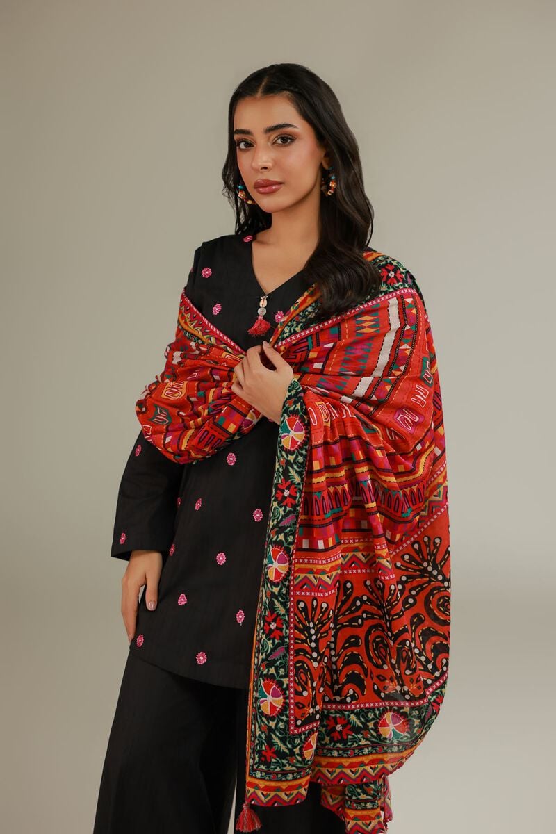 Buy Cotton Net Dupatta | 2600.00 PKR | 1-26-137-C-F-VG_MULTI | Khaadi Pakistan