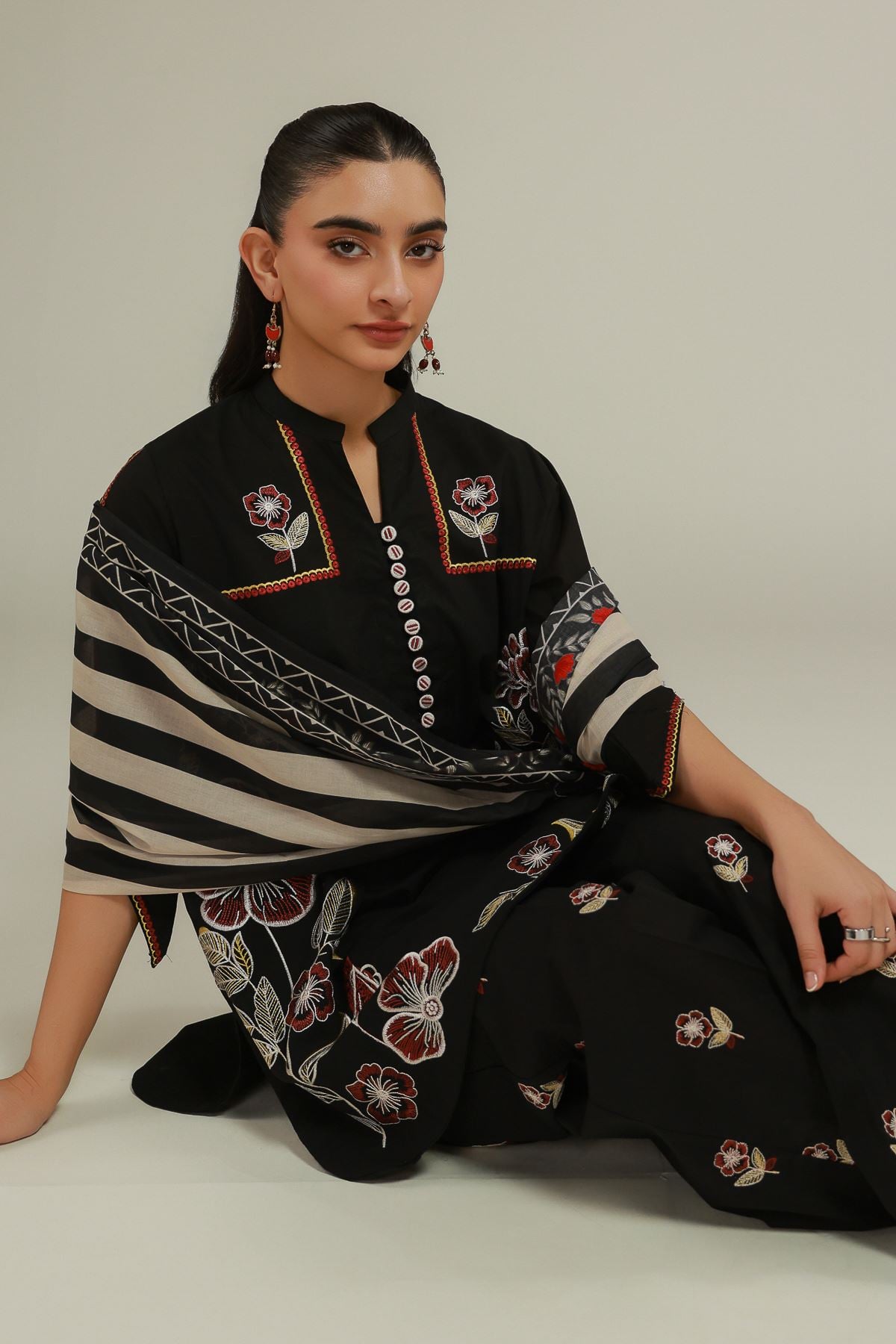 Black Cambric Kurta