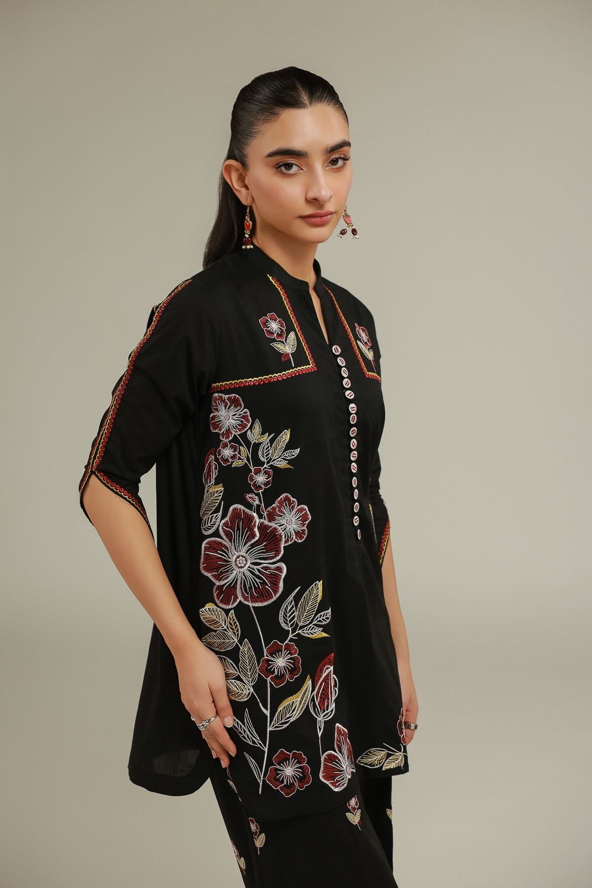 Black Cambric Kurta