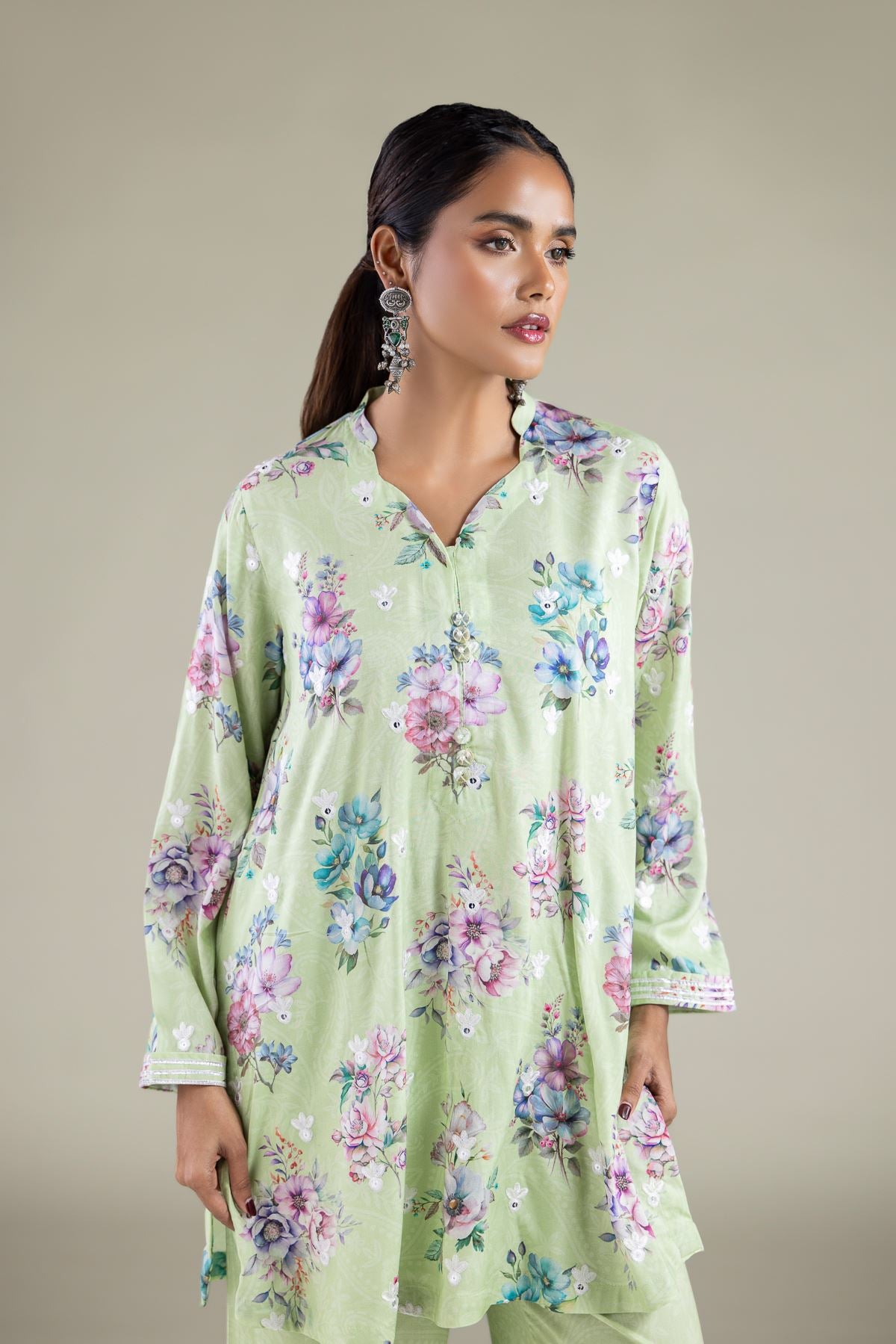 Floral Scalloped Kurta