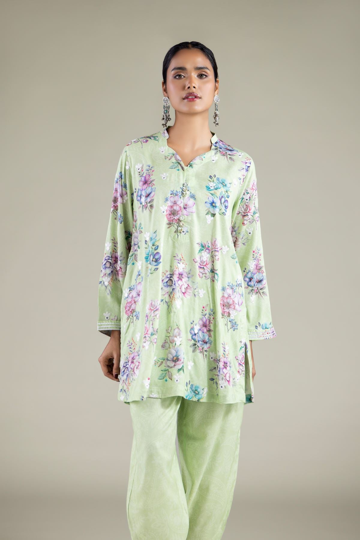 Floral Scalloped Kurta