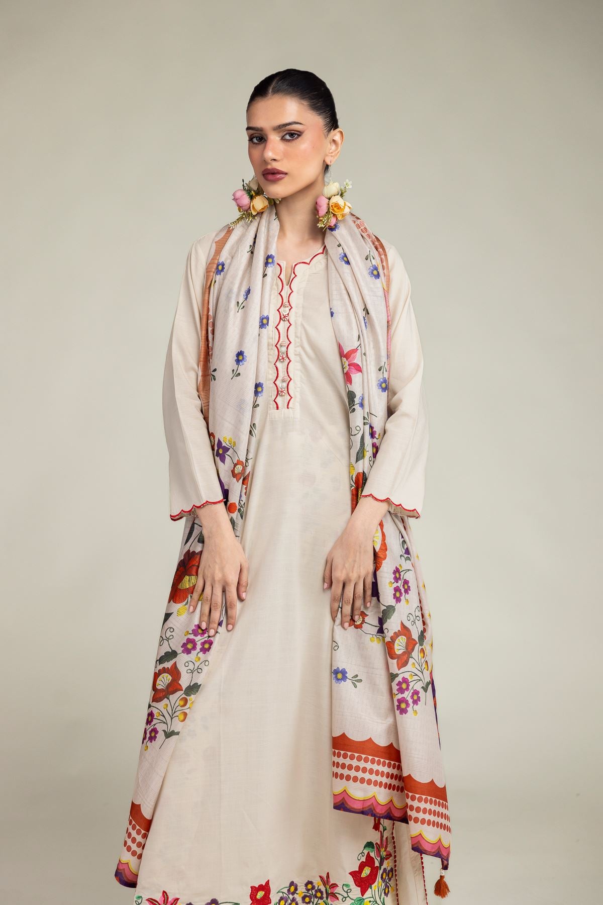 Floral Scalloped Kurta