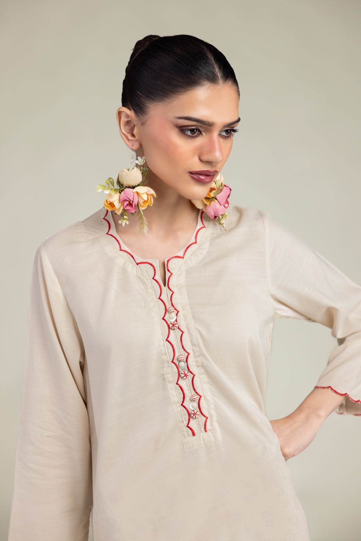 Floral Scalloped Kurta