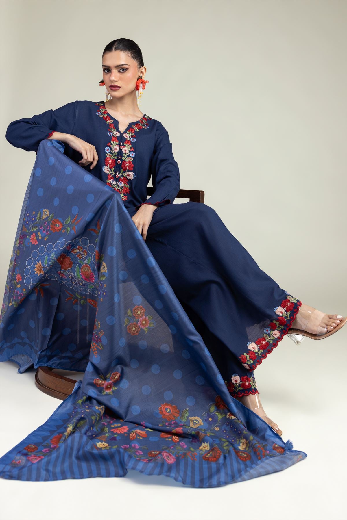 Silk Navy Kurta