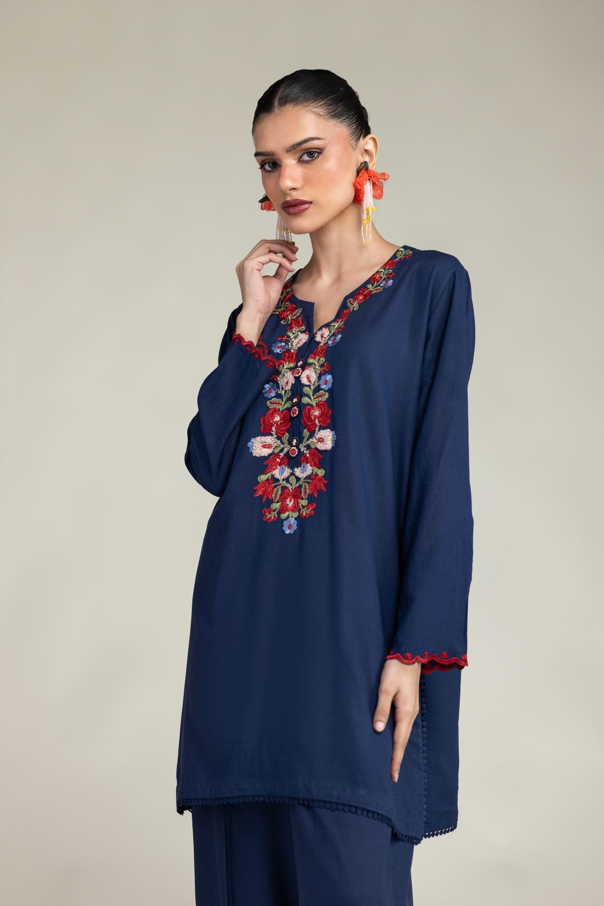Silk Navy Kurta