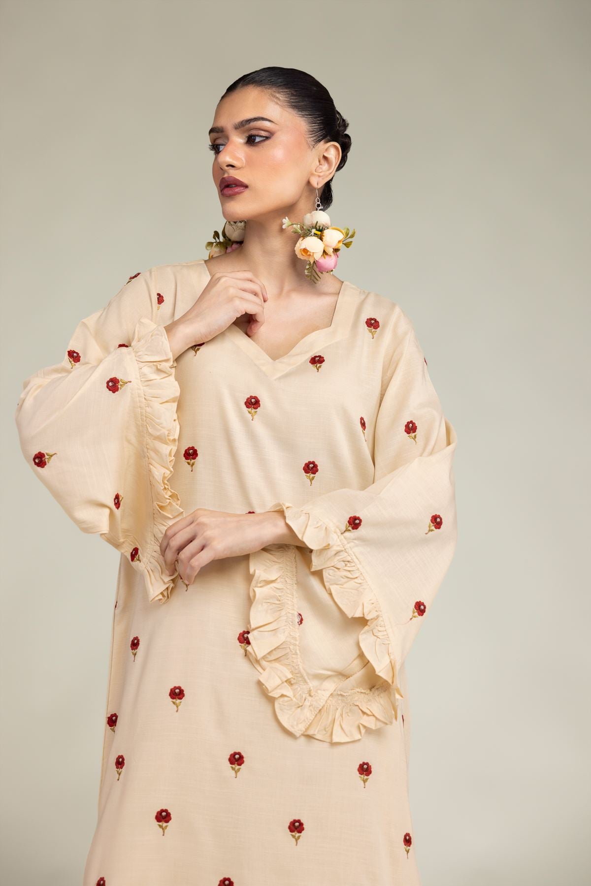 Floral Silk Kurta