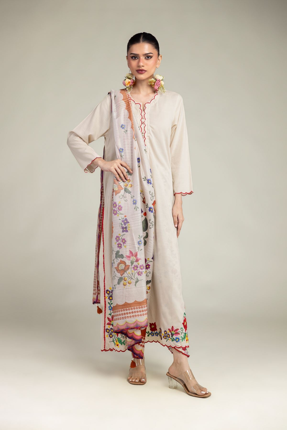 Floral Silk Shalwar