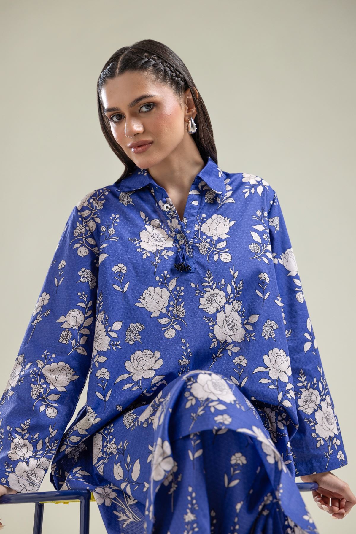 Floral Blue Kurta