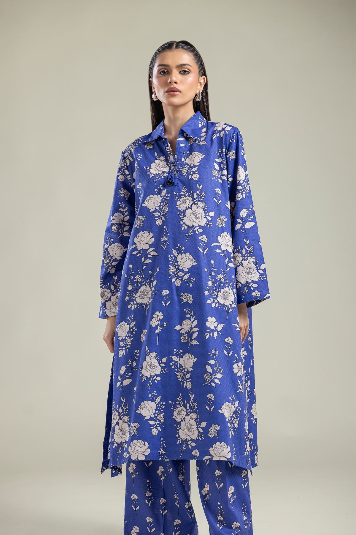 Floral Blue Kurta