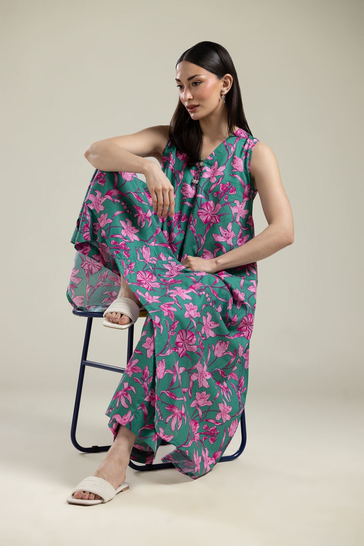 Sleeveless Cotton Kurta