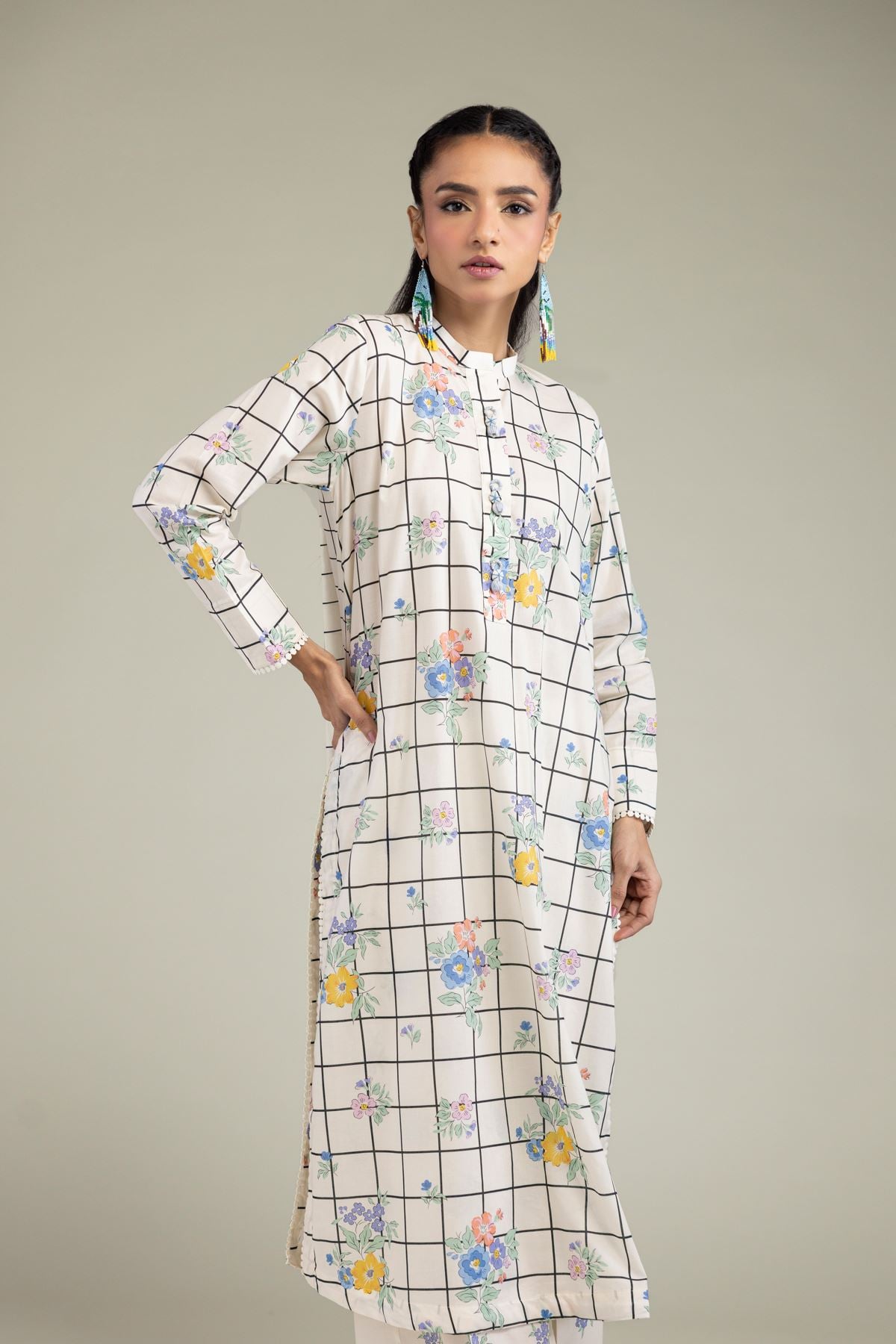 Cambric Floral Kurta