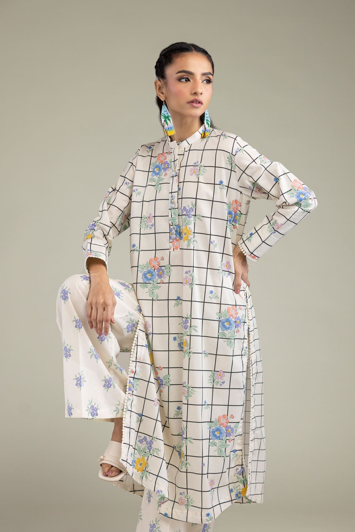 Cambric Floral Kurta