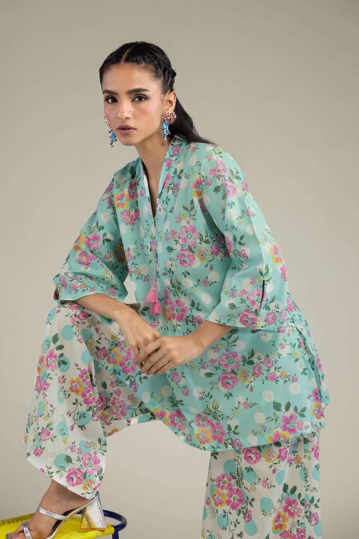 Floral Mint Kurta