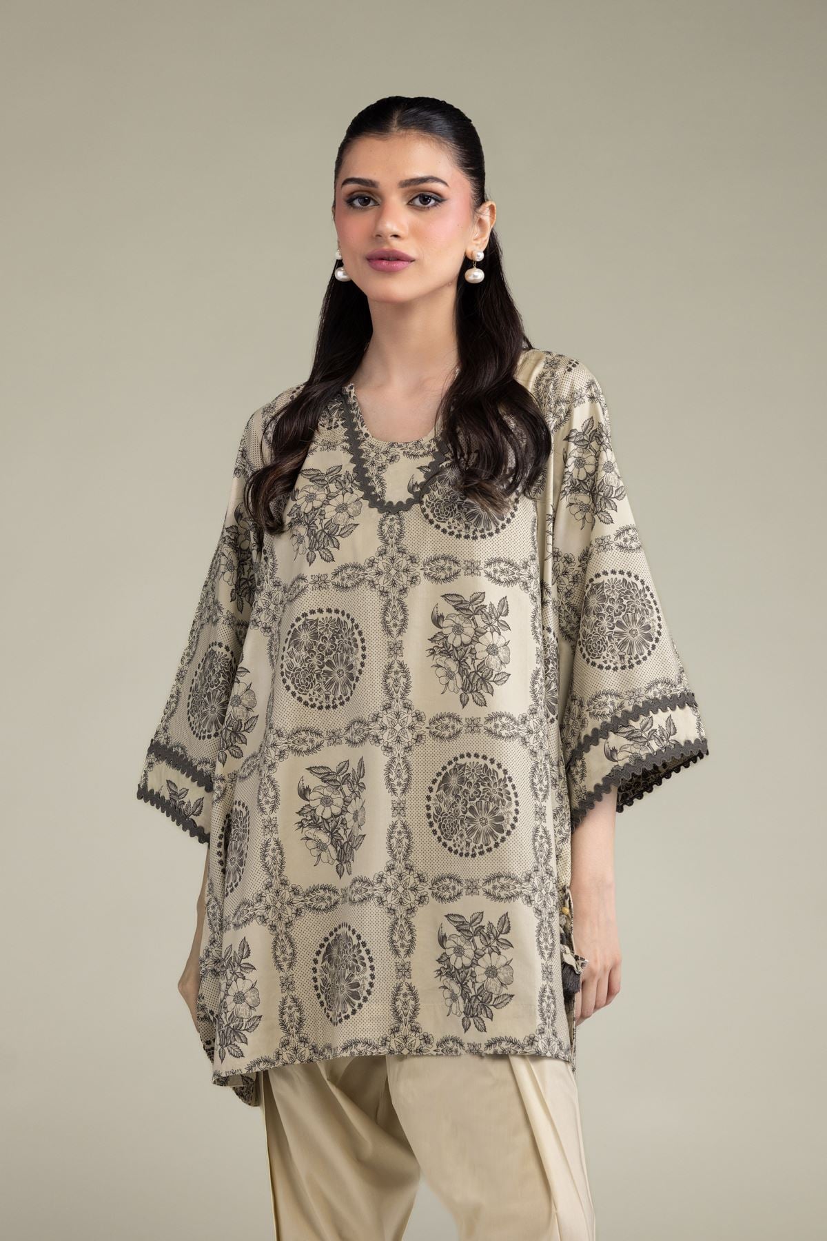 Short Floral Kurta