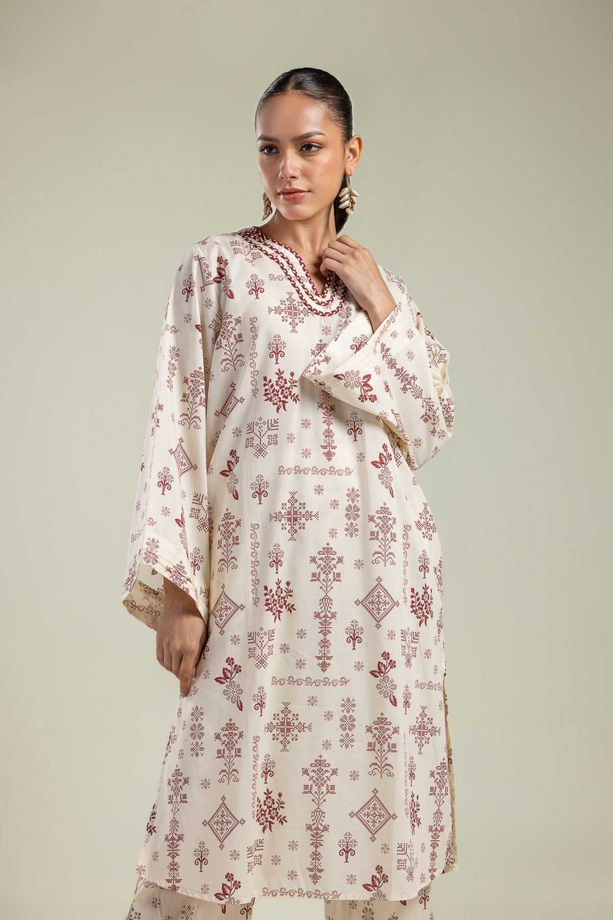 Long Floral Kurta