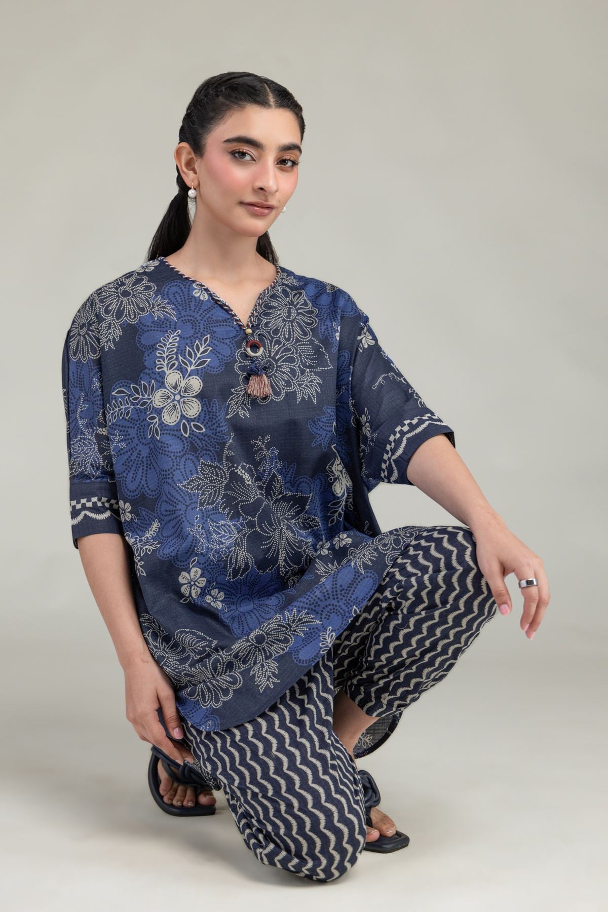 Short Floral Kurta