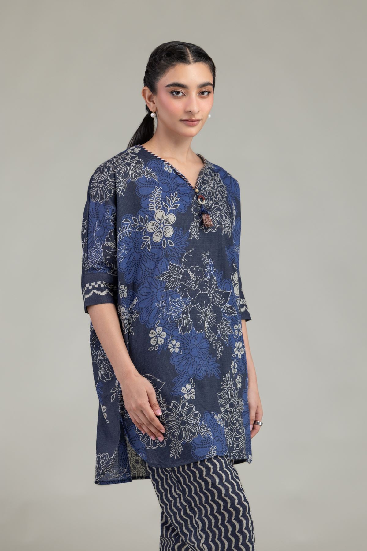 Short Floral Kurta