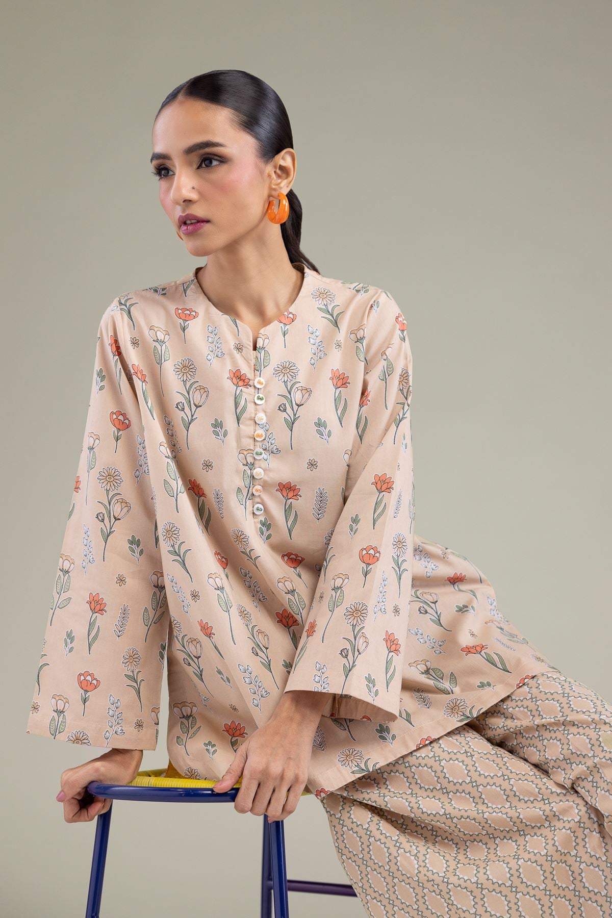 Floral Cambric Kurta