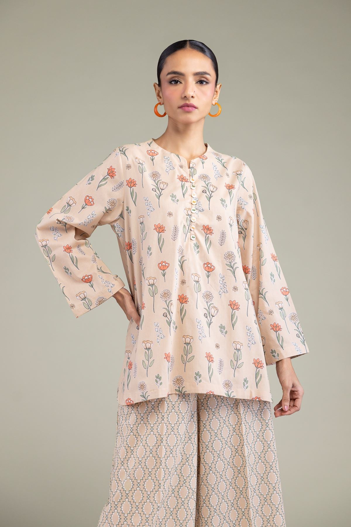 Floral Cambric Kurta