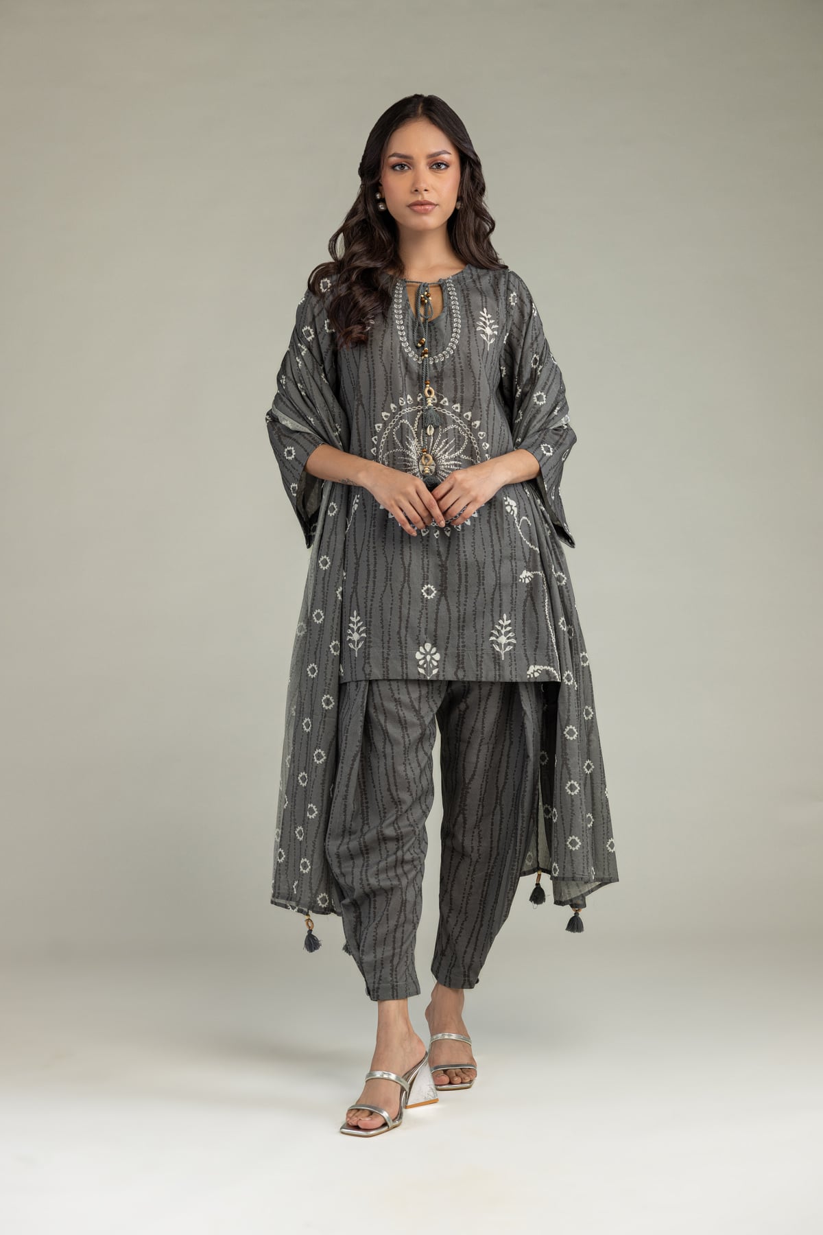 Gray Cotton Kurta