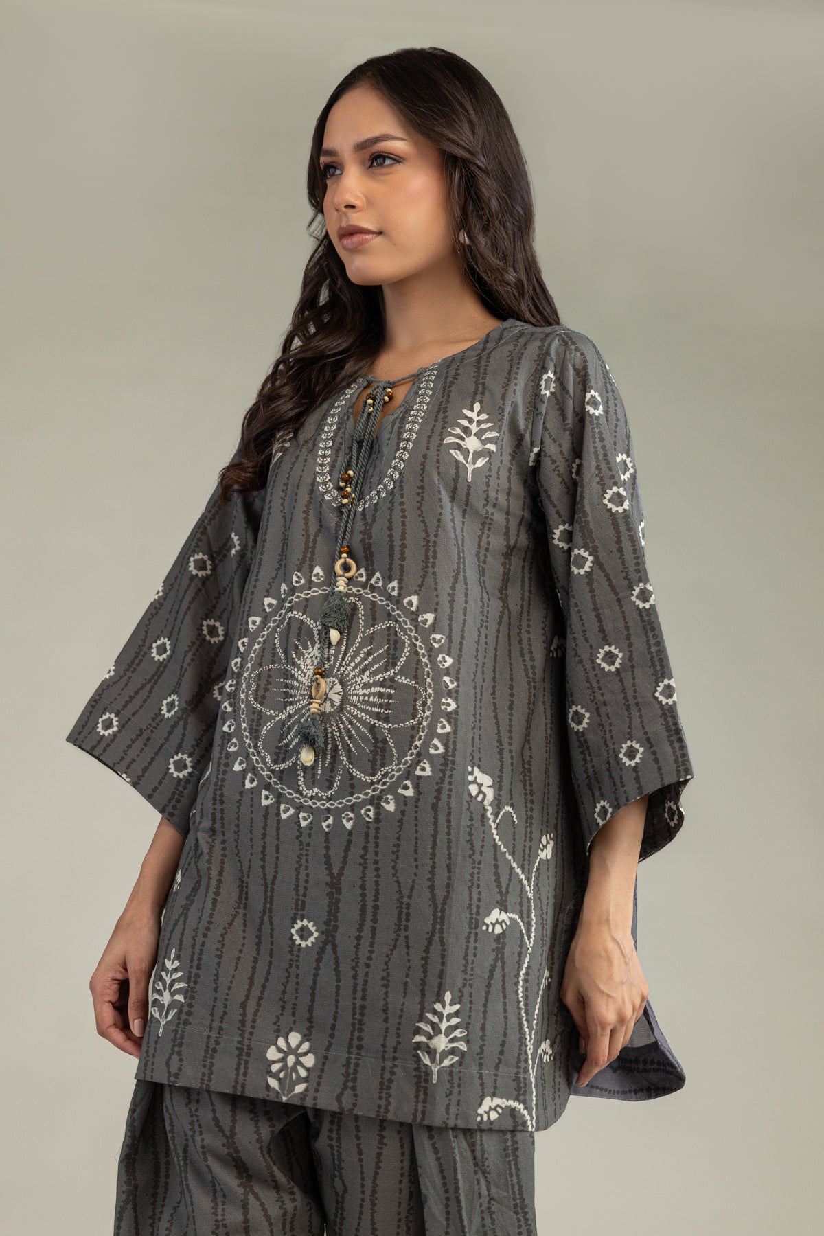 Gray Cotton Kurta