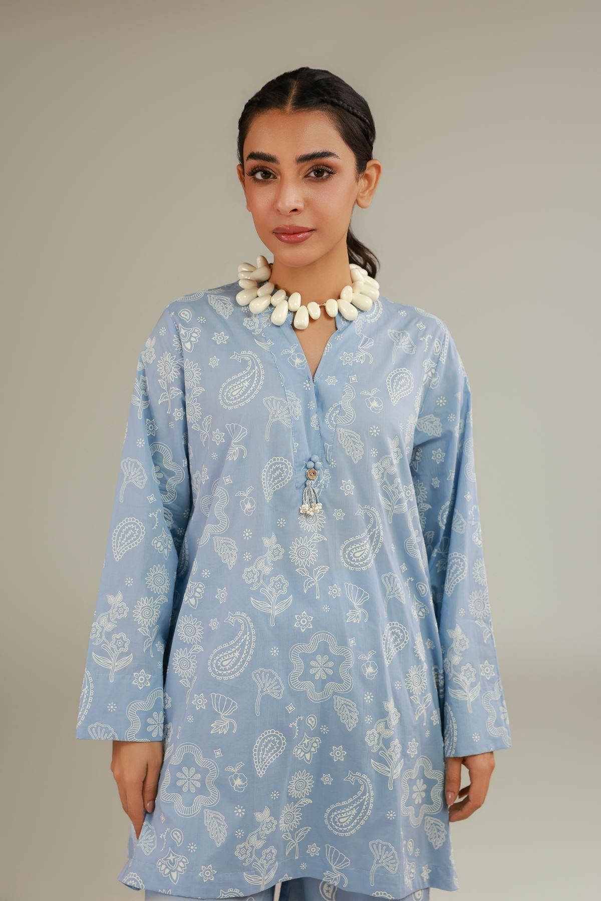 Blue Cambric Kurta